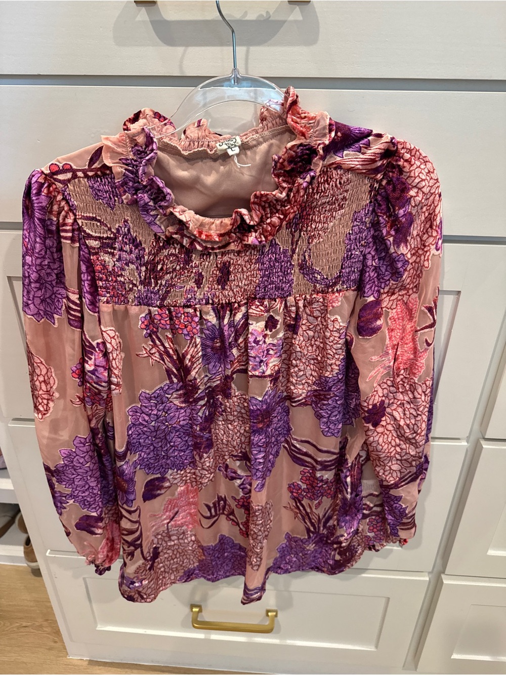 Ivy Jane Floral Smocked Ruffle Neck Blouse
